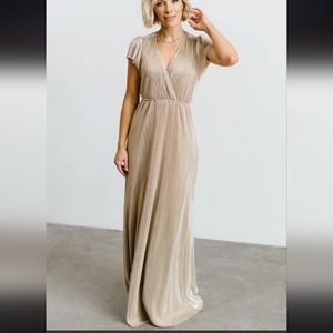 Athena pleated Maxi gold